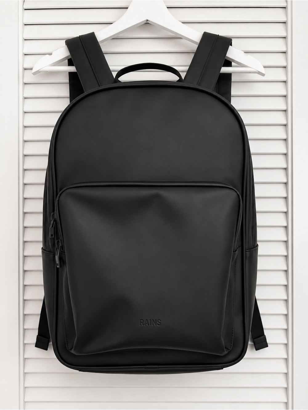 Rains Texel Moulded Backpack W3 Black Grain Waterproof Travel Bag
